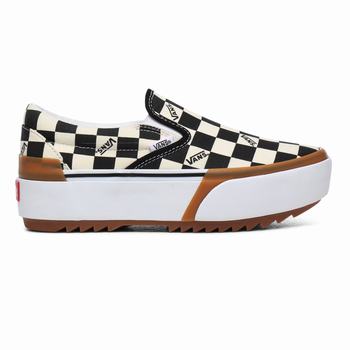 Damske Slip On Tenisky Vans Checkerboard Classic Stacked Viacfarebný/Biele VA52QGNAW